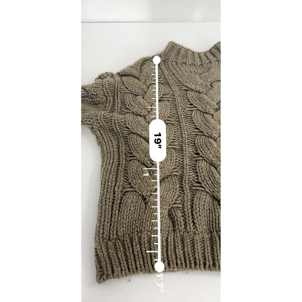 Polo Ralph Lauren Wool Cashmere Chunky Cable Knit Sweater Taupe Brown Mens M - Picture 12 of 12